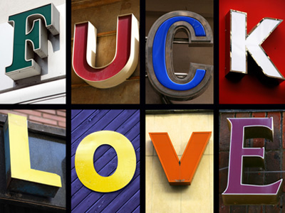 fuck love typography words