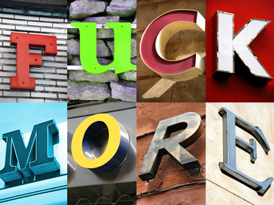 fuck more typography words