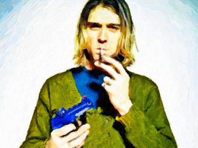 kurt cobain art digital illustration painting