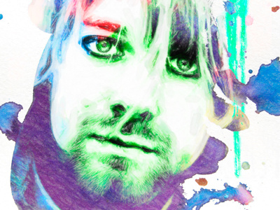 kurt cobain art illustration music rockstar watercolor