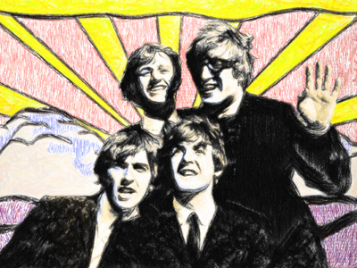 the beatles art digital drawing illustration illustrator movies music painting pastels portrait poster print quote retro wallpaper