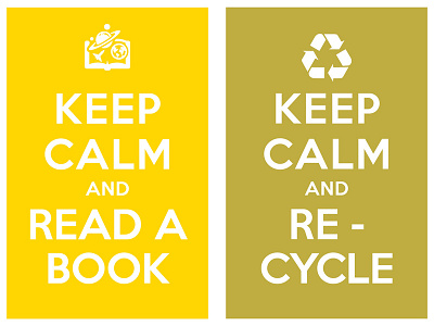 keep calm and read a book keep calm and recycle