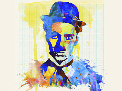 charlie chaplin art digital drawing illustration illustrator movies music painting pastels portrait poster print quote retro wallpaper