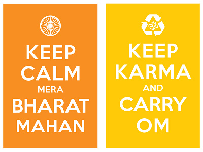 keep calm mera bharat mahan / keep karma and carry om keep calm and carry on manish mansinh poster typo typography
