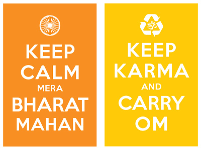keep calm mera bharat mahan / keep karma and carry om