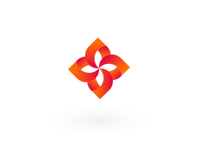 Flower 3d effect flower gradient light logo luxe orange oriental red shadow travel