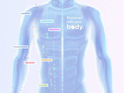 Body Meridians - The intelligence of the body 3d body energy health healthy human body illustration illustrator medecine meridian nadis qi cong shiatsu sophro yoga