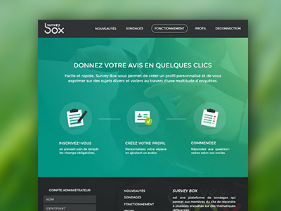 Survey Box - Home page by Léa Poisson on Dribbble