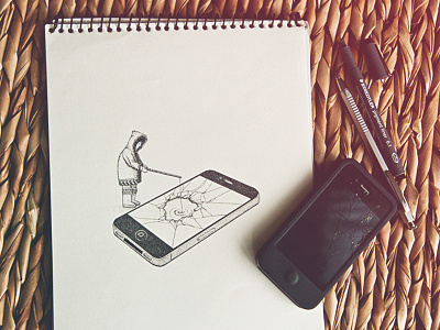 Ice (user) experience... cold digital dotwork drawing ice inuit mobile pointillism sketch uxdesign
