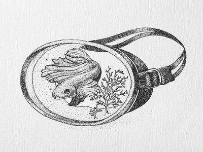 masked fish art creative dot dotwork drawing fish frenchart ink léa pointillism poisson sketch