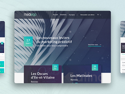 Redesign Mediego blue marketing mediego news predictive redesign rennes ui ux webdesign website workshop