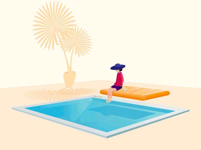 Lazy day charactere design france holiday illustration illustrator motion pool summer