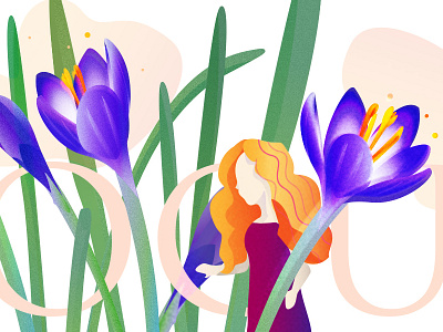 Crocus | Details 3d crocus drawing editorial elegant flower illustration illustrator lettering natural nature woman