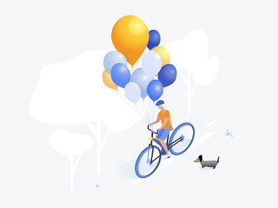 Happy New Year🎈 2d bike character design illustration illustrator isometric rider ui