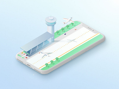 Captain Jet | App 3d aircraft airport app illustration isometric jet mobile privatejet storytelling ui