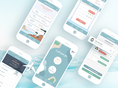 CaptainJet App aircraft app application feature iphone x mobile new startup ui ux webdesign winter