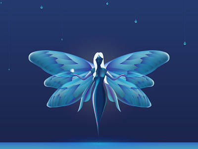 3D Fairy Illustration 3d art brand butterfly design drawing fairy illuminated illustration illustrator luxury mesh