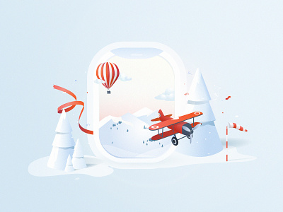 Merry Christmas ! 3d aircraft aviation christmas fairy illustration illustrator isometric merrychristmas party snow