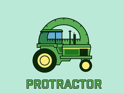 Protractor (Minimalist Version) farming math protractor puns science tractor