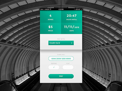 Front view 002 checkout credit card dailyui metro ticket train