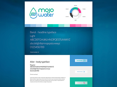 Mojowater VI color design font identity logo product ui visual water web