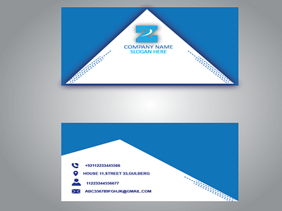 BUSINESS CARD DESIGN IN BLUE vector