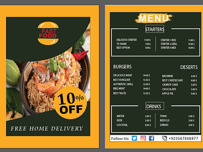 LEAFLET OF FAST FOOD design