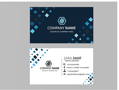 BUSINESS CARD BLUE SQUARE branding design stationery design vector