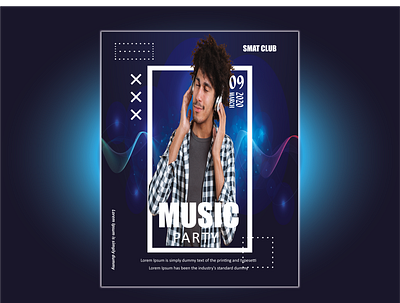 MUSIC BLUE POSTER branding design illustrator vector