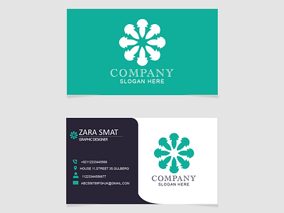 Business card blue