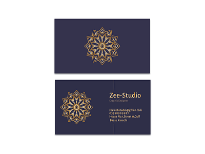 Business card in golden flower