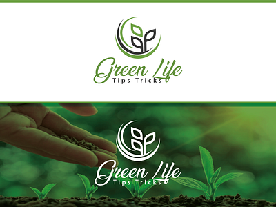 PLANT LOGO IN RINGS branding design graphic design green background green logo logo plant logo planting professional logo of plant