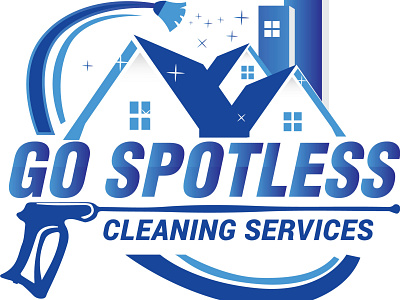 Pressure Washing Logo blue house logo branding cleaning logo cleaning service logo design illustrator logo logodesign vector