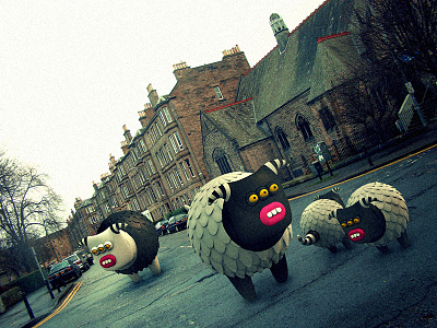 Meanwhile somewhere in Scotland 3d edinburgh frogluslumps illustrations monsters scotland