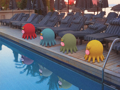 Olympic Swimmers 3d character creatures crete illustration monsters summer