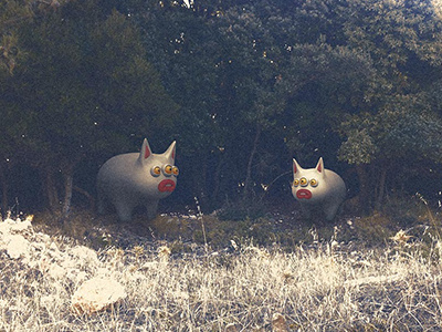 Foxes in forest 3d forest greece monsters
