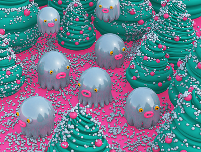 Snowy forest 3d 3d art 3d illustration 3d monsters character character design creatures illustration monsters