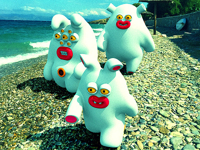 Beach runners 3d beach frogluslumps monsters summer vacations