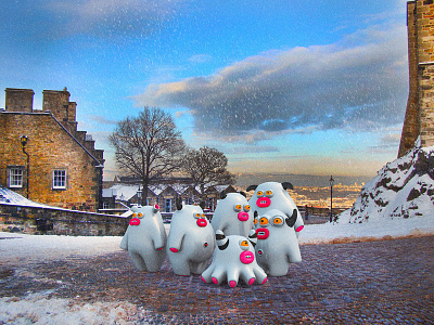 So, which way to the castle? 3d carol characters christmas creatures edinburgh illustration monsters scotland