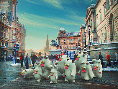 White walkers. Not the Got creepy dudes though. 3d 3dart cute edinburgh illustrations little monsters monsters scotland