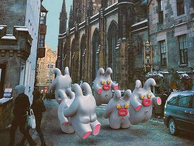 Hop//hop//hop//hop 3d 3dart cute edinburgh illustrations little monsters monsters scotland