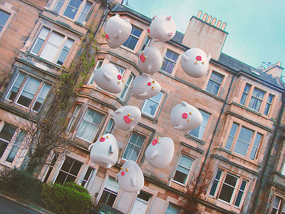 Falling monsters 3d 3dart cute edinburgh illustrations little monsters monsters scotland