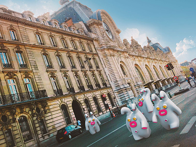 Paris sights seeing 3d 3dart cute france illustrations little monsters monsters paris