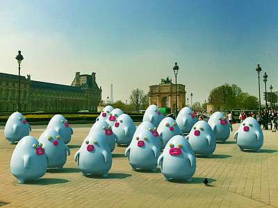 Tourism in Paris's gone weird 3d 3dart cute france illustrations little monsters monsters paris