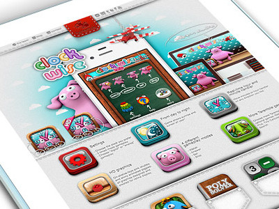 Tarentola Website - ClockWise App Presentation 3d app applications clockwise design game games ipad iphone tarentola ui web