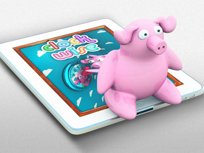 Clock Wise icons 3d app archigraphs clockwise design icon ipad iphone pig