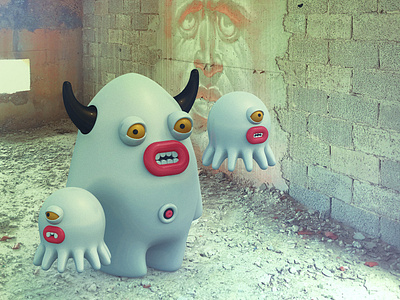 It's behind me, isn't it? 3d character creatures illustration illustrations monsters naxos wd
