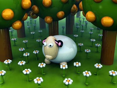 A Free Sheep 3d animals wallpapers