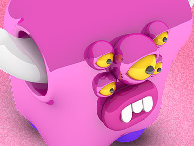 Pink Cubed Monster