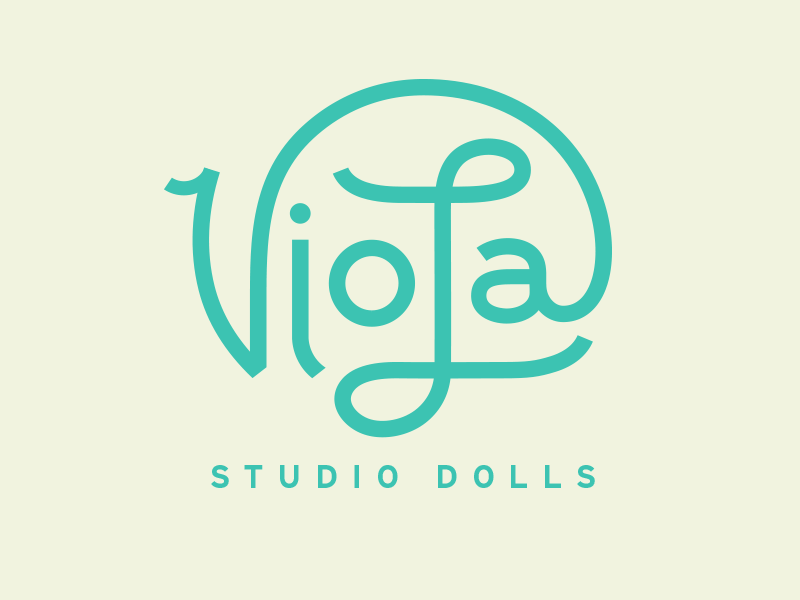 Viola Studio Dolls Logo branding custom type custom typography logo peeko typography viola viola studio